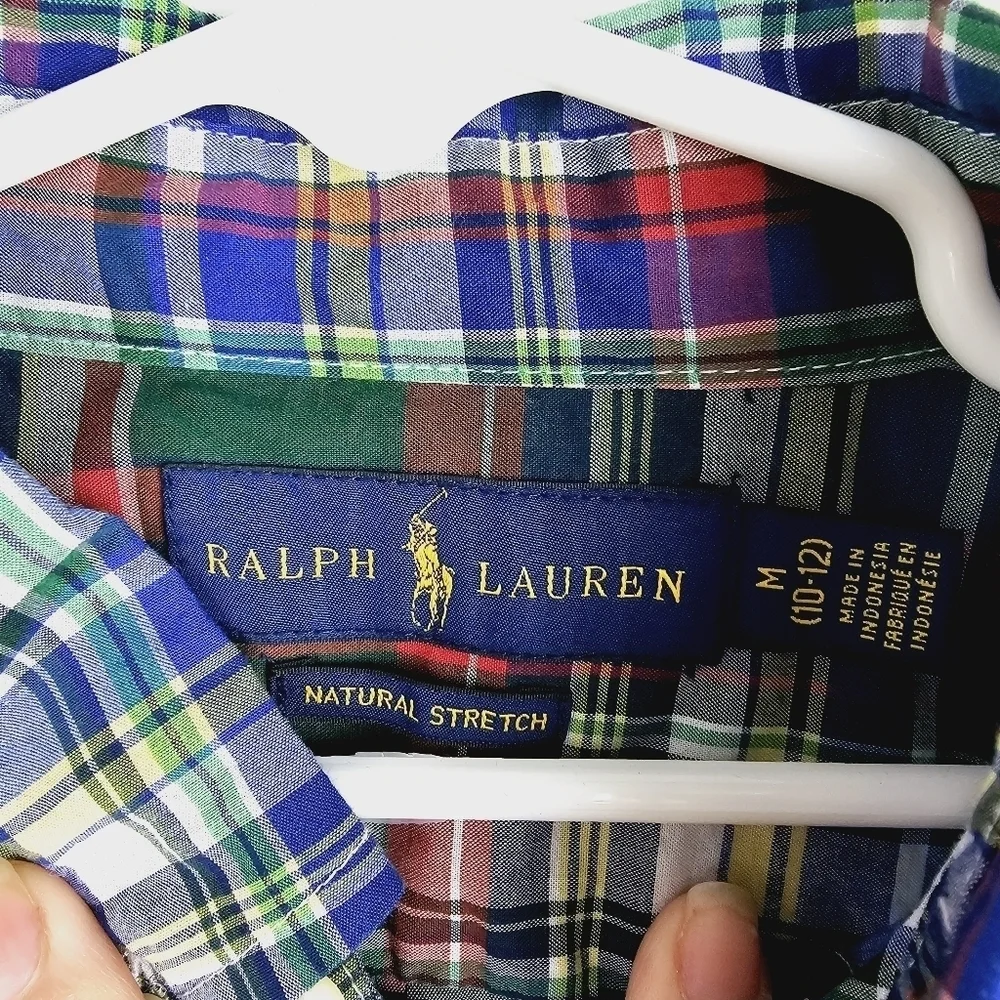 Ralph Lauren Boys Plaid Button Front Collared Shirt